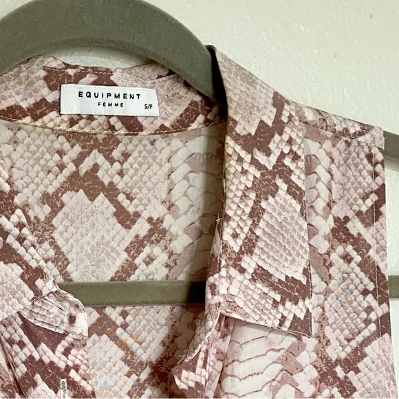 Equipment Snake Print Mina Shift Button Down Dress Small - Picture 4 of 4